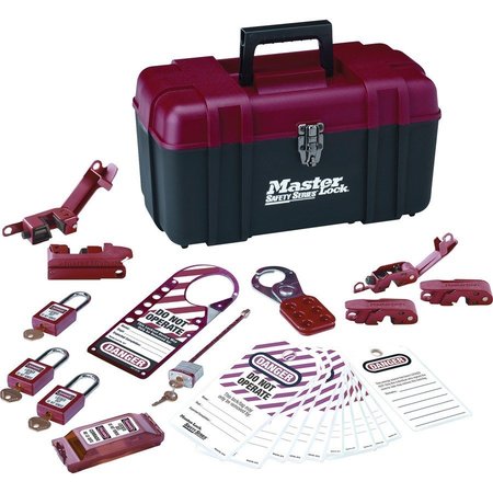 MASTER LOCK Electrical Lockout Kit, Portable Safety Carry Case, RD/BK MLK1457E410KA